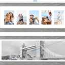 Hongkee 8x24 Picture Frame 2 Pack, Rustic Grey Wood Frame with Tempered Glass, Display Pictures Multiple Five 4x6 With Mat or 8 x 24 Without Mat - Horizontal or Vertical Wall Mounting