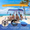 Beach Cabana,Spacious 7.2 x 7.2 FT Beach Cabana Provides Ample Shade for 5-6 People, Perfect for Family Outings; Features 3 Side Curtains for Enhanced Privacy and Wind Protection