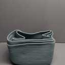 Cotton Rope storage Basket Bins Woven Basket for Organizing Shelves 14.5X9.5X9.3 Rectangle Decorative Baskets For storage Clothes Toys Books Towels Square Wicker Nursery basket organizer 3 pack grey