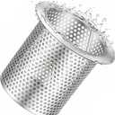 1 Pcs 4" Diameter Commercial Floor Drain Strainer 4" Tall Perforated Cylindrical Mesh 316 Stainless Steel Drain Basket with Carry Handle Heavy-Duty, for Restaurants, Kitchens, Factories