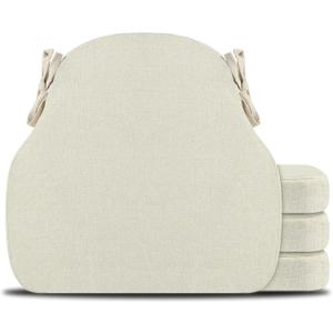 4 Pack Beige Winsor Chair Cushions with Ties, Dining Kitchen Chair Seat Pads Non Slip Removable Washable Cover 17"x16", Beige