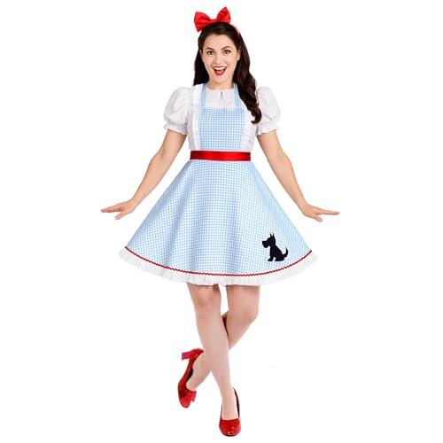 fun shack Adult Dorothy Costume for Women | Classic Dorothy Dress | Perfect for Halloween and Themed Parties, Small 