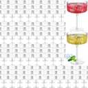 Jingmore 100 Pcs Ribbed Martini Glasses 10 oz Disposable Plastic Vintage Ribbed Coupe Glasses Unbreakable Dessert Parfait Glassware for Wedding Birthday Party Supplies (Clear)