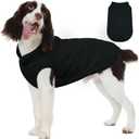 FUAMEY Dog Fleece Vest for Large Dogs,Warm Stretchy Dog Sweatshirts Pullover with Leash Hole Dogs Sweater Soft Pet Turtleneck Cozy Pet Vest Lightweight Sleeveless Black XL