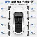 8PCS Door Sill Protector for Tesla Model Y Juniper 2025 2026, Carbon Fiber Texture Door Entry Guard Covers, Anti-Kick Anti-Scuff Full Coverage Threshold Trim, ABS Interior Accessories, Front & Rear