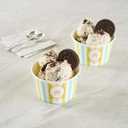 Restaurantware Ice Cream Cups 50 Pack of 8 oz Leak-Resistant Disposable Dessert Bowl Frozen Yogurt Cup Round Paper Container For Cold And Hot Desserts