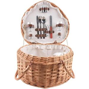 Garden Outdoors Picnic Basket Picnic Willow Picnic Basket for 2 Persons with Cutlery Service Kit Picnic Gift Basket Picnic Baskets Hampers