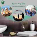 Square Soap Dishes Holder for Shower Travel Soap Container with Lid Lightweight Waterproof Soap Box for Dr. Squatch Men's Soap Bar for Traveling Toiletry Gym Bathroom (Black)