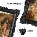 Vintage Picture Frame with Embossed Flower Design, Ornate Photo Frame, Hand-Crafted Resin Antique Frames for Tabletop & Wall Hanging, Home Decor (Black, 8x10 inch)