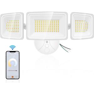 Onforu 100W Smart Flood Lights Outdoor, 3 Adjustable Heads, 9000LM Dimmable Hardwired Security Light, WiFi Alexa Control Floodlight, 2700K-6500K Tunable