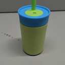 Owala Kids Insulation Stainless Steel Tumbler with Spill Resistant Flexible Straw, Easy to Clean, Kids Water Bottle, Great for Travel, Dishwasher Safe, 12 Oz, Blue and Light Green (Turtley Awesome)