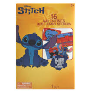 Disney Stitch Jumbo Sticker Valentine Cards, 16 ct 
 2 Pack