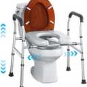 Raised Toilet Seat with Handles, Toilet Seat Riser for Seniors with Height and Width Adjustable, up to 400lbs, Commode Chair for Elderly, Pregnant and Handicap, Fit Any Toilet, FSA/HAS Eligible
