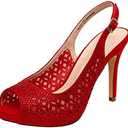 DREAM PAIRS Women's High Heels Platform Dress Rhinestones Peep Toe Pumps Shoes, Size 8