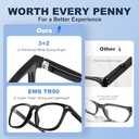 2 Pack Superb Durable Lightweight Progressive Multifocus Reading Glasses Men Women, TR90 Frame Spring Hinge Anti-Blue Light Multifocal Readers Retro No-Line Multifocal Comfort Eyeglasses, 2.5x (Progressive 3+2 Spring Hinge & Top is Not 0 (3 Ft Range) - Black and Grey)