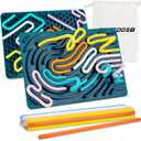 Sensory Activity Board, Silicone Sensory Fidget Toy for Kids, ADHD & Autism, Calming for Anxiety, Silent, No Mess, Sensory Toys for Kids 3+ & Adults with 20 Strings Green