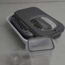 Rice Storage Container, Collapsible Airtight Food Storage Containers 6-20 Lbs, Rice Dispenser with Measuring Cup and Small Bin for Flour Cereal Pasta Grain, Cat Pet Dog Bird Food Container (Gray)