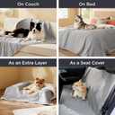 Bedsure Waterproof Blanket for Bed - Sherpa Fleece Waterproof Dog Blankets for Large Dogs, Pet Blankets for Bed/Couch/Dog Crate, Soft Plush Reversible Furniture Protector, Queen, 90"x86", Light Grey
