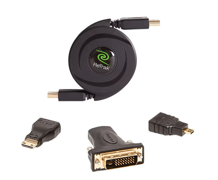 Retrak HDMI Cable Mini Micro DVI  Nickel Push-on Adapter