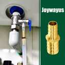 Joywayus 2PCS Hose Barb Reducer 5/8" to 3/4" Barb Fitting Reducing Splicer, Hex Union Brass Fitting Water/Fuel/Air