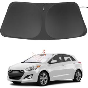 Windshield Sun Shade Custom Fit for 2011-2016 Hyundai Elantra Accessories Foldable Sunshade Sun Blocker Protect Car from Sun Rays & Heat Damage Keep Car Cooler