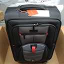 Carry On Luggage 22x14x9 Airline Approved, 22-Inch Suitcases with Spinner Wheels, Softside Carry-on Luggage with TSA Lock for Men Women Business Trip, Lightweight Large Capacity Luggage for Travel (Black&Red)