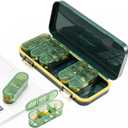 Pill Organizer, Weekly Pill Dispensers, 3 Times A Day, 7 Day Pill Box, Large Compartments Travel Pill Container, Moisture-Proof Medicine Dispenser Pill Case for Fish Oil Vitamins (Dark Green)