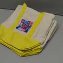 Mini Canvas Tote Bag with Pocket Reusable Pack of 3