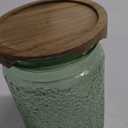 CHUNTIAN Vintage Glass Storage Jar, 34 FL OZ Glass Food Storage Containers with Bamboo Lid, Airtight Cookie Jar Candy Jar for Kitchen Counter, Pantry, Coffee, Tea, Sugar (Round, Sunflower) 