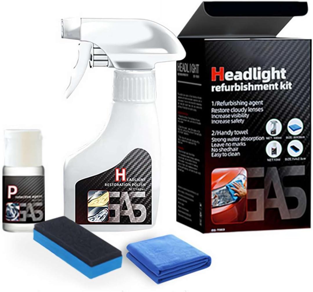 Headlight Restoration Kit, Headlights Cleaner, Automotive Headlight Restoration Kits, Multifunctional Car Headlights Polishing for All Vehicle Types (1 Set)