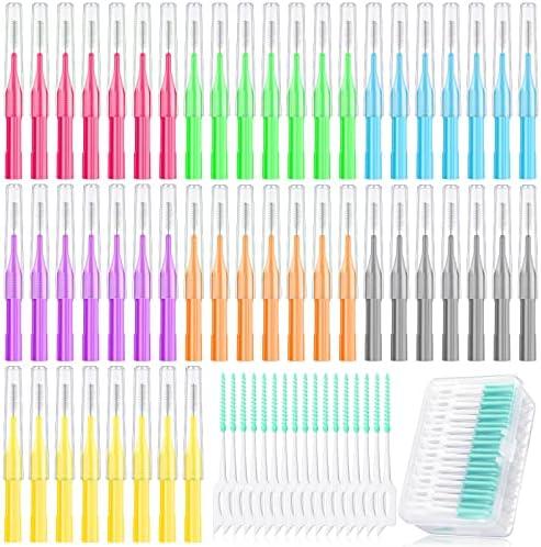 Zopeal 80 Pieces Braces Flossers Interdental Brush for Cleaner Tooth Toothpick Dental Teeth Flossing Picks Head Oral Dental Hygiene Cleaning Tool Soft Cleaners(Cute Color)