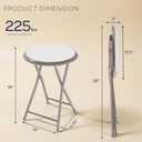 Lavish Home Portable Folding Stool with Backless Seat, White, 18 Inch | Compact Counter Bar Stools with 225lb Capacity, Collapsible Stools for Kitchen, Dorm, RV, Camping, Rec Room or Extra Seating