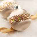 12 Pcs Satin Christmas Balls, Silk Christmas Tree Hanging Ornaments, Luxury Home Decorations for Xmas Tree Wreath Garland Holiday Wedding Party Decoration (Champagne)