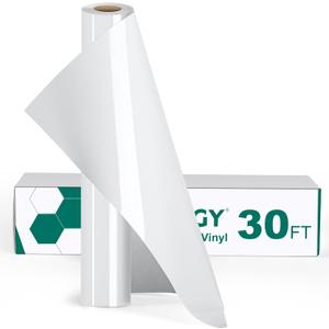 CAREGY Heat Transfer Vinyl HTV for T-Shirts Iron on Vinyl 12 Inches by 30 Feet Roll (White)