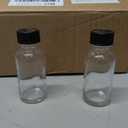 Bekith 30 Pack Boston Round Glass Bottle with Black Cap, 1 oz (30ml) Clear Glass Bottles Small Travel Bottle 