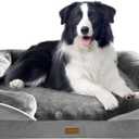 Spotted Play Orthopedic Dog Bed with Sides - Dog Sofa Beds for Large Dogs, Supportive Foam Pet Couch Bed with Washable Removable Cover, Waterproof Lining and Non-Slip Bottom, Grey - L-Plus (38.0"L x 28.0"W x 6.5"Th)
