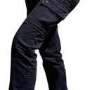 SESERAGI Cargo Pants Women Work High Waisted Streetwear Carpenter Travel Womens Drawstring Hiking Pants (Large, Black)