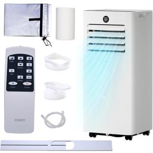 10,000 BTU Portable Air Conditioner for Rooms up to 450 Sq.Ft, 4-in-1 Cooling/Dry/Fan/Sleep Mode, Remote Control, High Low Speed, Window Kit Included, White