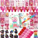 BenLouis Valentine's Day Gifts Set for Kids Hearts Coloring Book School Classroom Exchange Reward Prize Crafts Bulk for Students Valentine's Day Party Favors Goodie Bag Stuffers96pcs