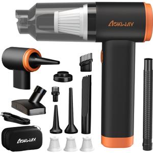 aokway Car Vacuum Portable Cordless 20000PA Powerful Suction, 7800mAh Mini Vacuum Cleaner for Car, Electric Air Duster & Blower, Mini Handheld Vacuum 4-in-1 Rechargeable for Home, Office Desk Cleaning