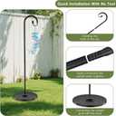 34-63" Adjustable Shepherd Hook Stand with Round Base Stand for Bird Feeders, Lanterns, Wind Chimes, Indoor and Outdoor Use on Patio, Yard or Porch