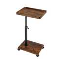 GENDLTHIJ Side Table TV Tray for Couch,Height Adjustable C Shaped End Table for Small Spaces,Bedside Bathroom Living Room (Vintage Brown)