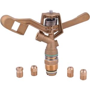 3/4-in Brass Impact Sprinkler with 4pcs Nozzles 1/8",9/64",5/32",11/64" (1-Pack)