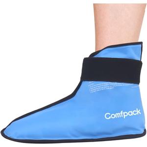 Comfpack XL Ankle Foot Ice Pack Wrap for Plantar Fasciitis & Bunion, Ice Boot for Foot After Surgery, Hot Cold Therapy for Sprained Ankles, Achilles Tendonitis, Foot Pain, Swelling, Heel Pain, L/XL