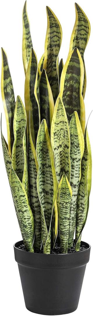 Artificial Snake Plant 26 inches Fake Sansevieria Artificial Potted Plants for Indoor and Outdoor, Home, Office Decoration (Light Green)