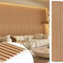 WPC Acoustic Slat Wall Panels 8-Pack 96'' x 6'', Accent 3D Wall Panel for Interior Wall Decor, Waterproof Fluted Textured Panel Wall Slats,Solid Elm (Cover Approx.32 sq.ft)