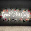 Large Good Vibes Only Neon Sign Wall Decorations, Big Neon Lights for Bedroom, LED Neon Signs for Wall Decor, Wedding, Game Room, Party, Bar Decor, Cafs, Shops, Warm White Wall Lights-5613 in