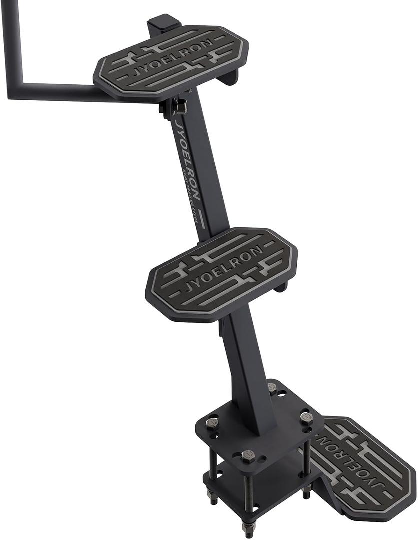 Boat Trailer Steps with Handrail, EVA Anti-Slip Mat, 450Lbs Capacity, Recommended for Bow Heights up to 43", 3 Mounting Angle Options, Fits Trailer Tongues 3" to 4" Wide & Up to 5" High
