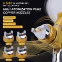 HVLP Spray Gun with 10Pcs 600ML Disposable Paint Cups, 4 Nozzles,1.4/1.7/2.0/2.5mm, Automotive Gravity Feed Paint Spray Gun Kit with Air Compressor Regulator for Auto (Gold)