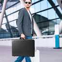 LOCKCURX Briefcases for Men, Anti-Theft Dual Lock Briefcase with 16 Inch Laptop Compartment, Waterproof Faux Leather, Brief Cases Men with Multi File Organizer, Perfect for Office, Travel (Black), Combination Lock